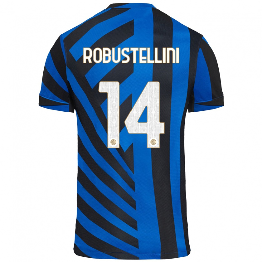 Kandiny Niño Camiseta Chiara Robustellini #14 Azul Negro 1ª Equipación 2024/25 La Camisa