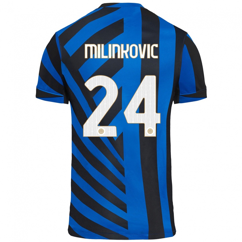 Kandiny Niño Camiseta Marija Milinković #24 Azul Negro 1ª Equipación 2024/25 La Camisa