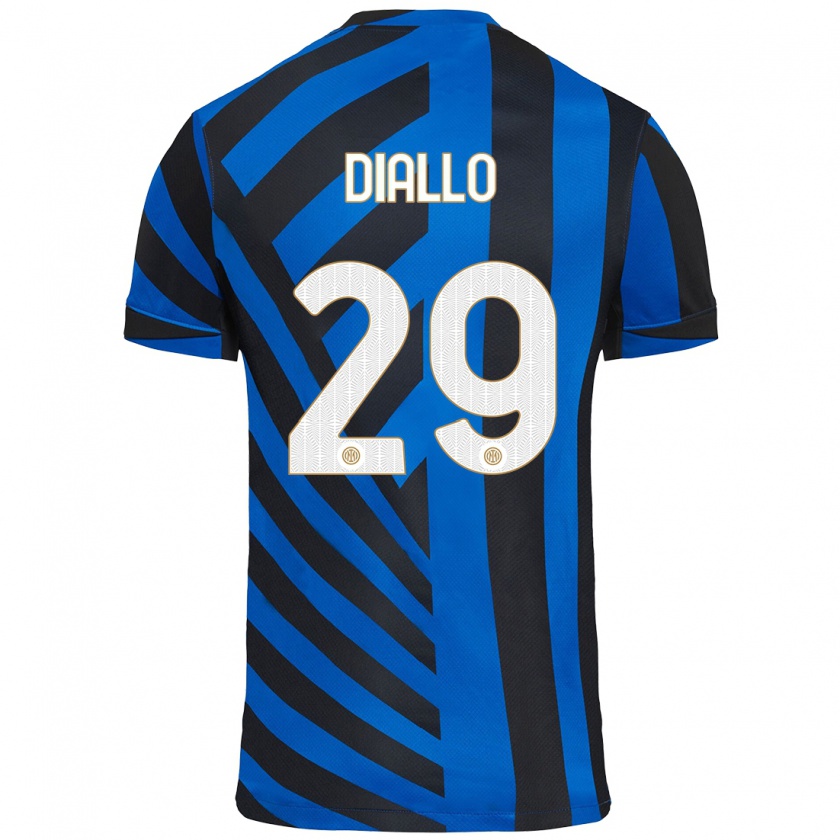 Kandiny Niño Camiseta Oumar Diallo #29 Azul Negro 1ª Equipación 2024/25 La Camisa