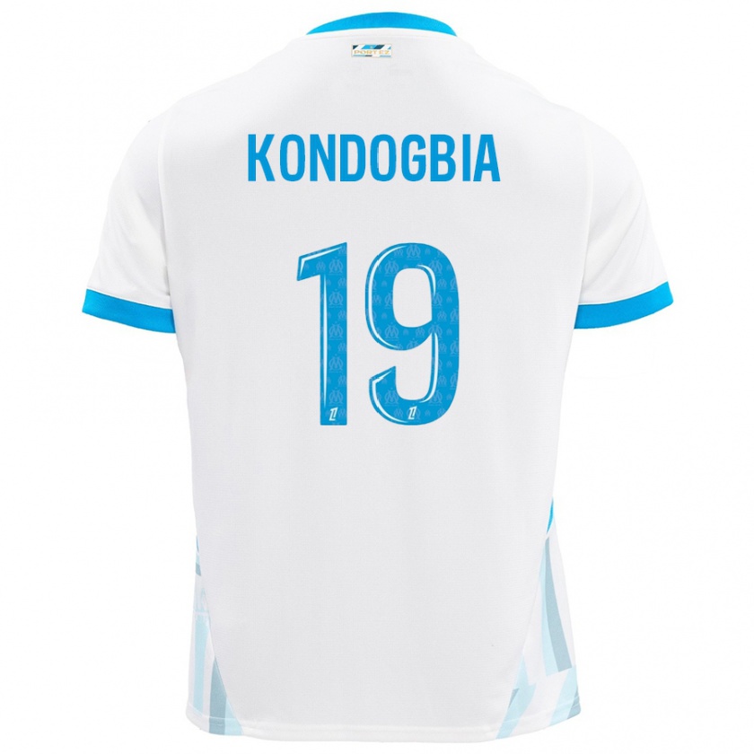 Kandiny Kinderen Geoffrey Kondogbia #19 Wit Hemelsblauw Thuisshirt Thuistenue 2024/25 T-Shirt