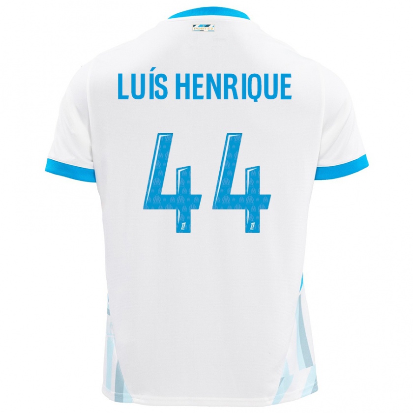 Kandiny Bambino Maglia Luis Henrique #44 Bianco Azzurro Kit Gara Home 2024/25 Maglietta