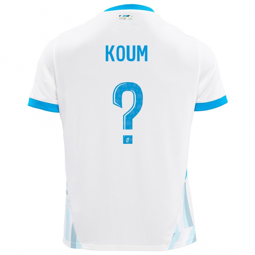 Kandiny Bambino Maglia Alexi Koum #0 Bianco Azzurro Kit Gara Home 2024/25 Maglietta