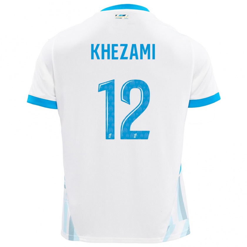 Kandiny Bambino Maglia Roselène Khezami #12 Bianco Azzurro Kit Gara Home 2024/25 Maglietta