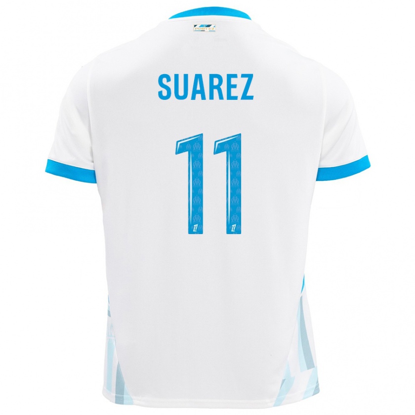 Kandiny Kinderen Luis Suarez #11 Wit Hemelsblauw Thuisshirt Thuistenue 2024/25 T-Shirt