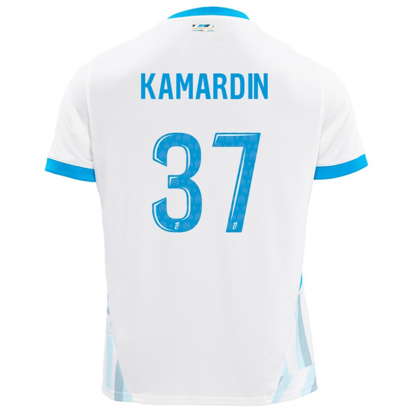 Kandiny Kinder Aaron Kamardin #37 Weiß Himmelblau Heimtrikot Trikot 2024/25 T-Shirt Österreich