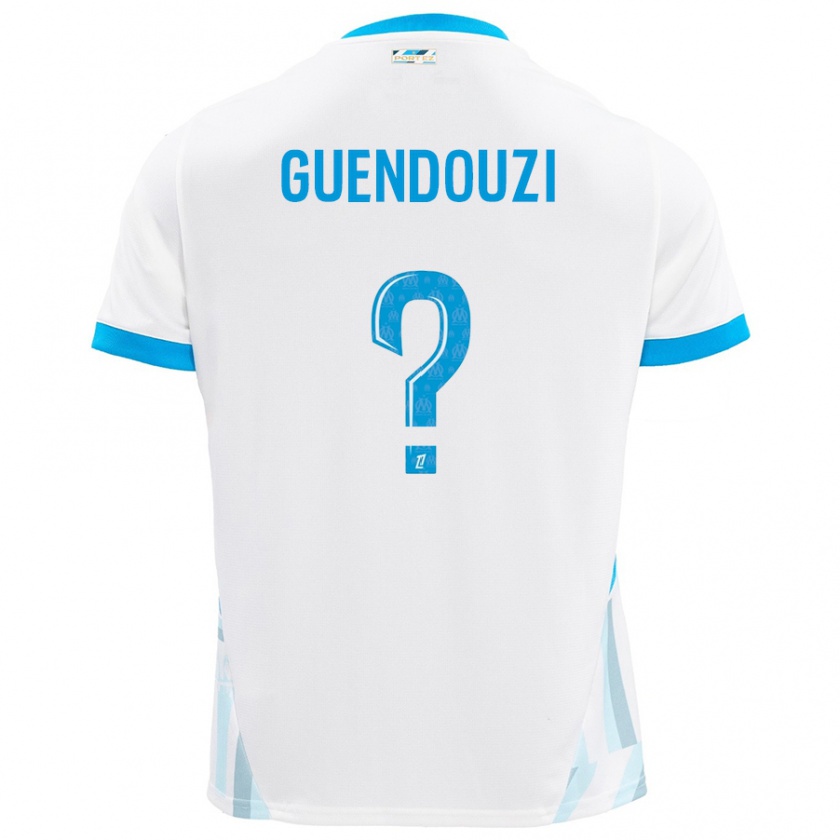 Kandiny Kinder Milan Guendouzi #0 Weiß Himmelblau Heimtrikot Trikot 2024/25 T-Shirt Österreich