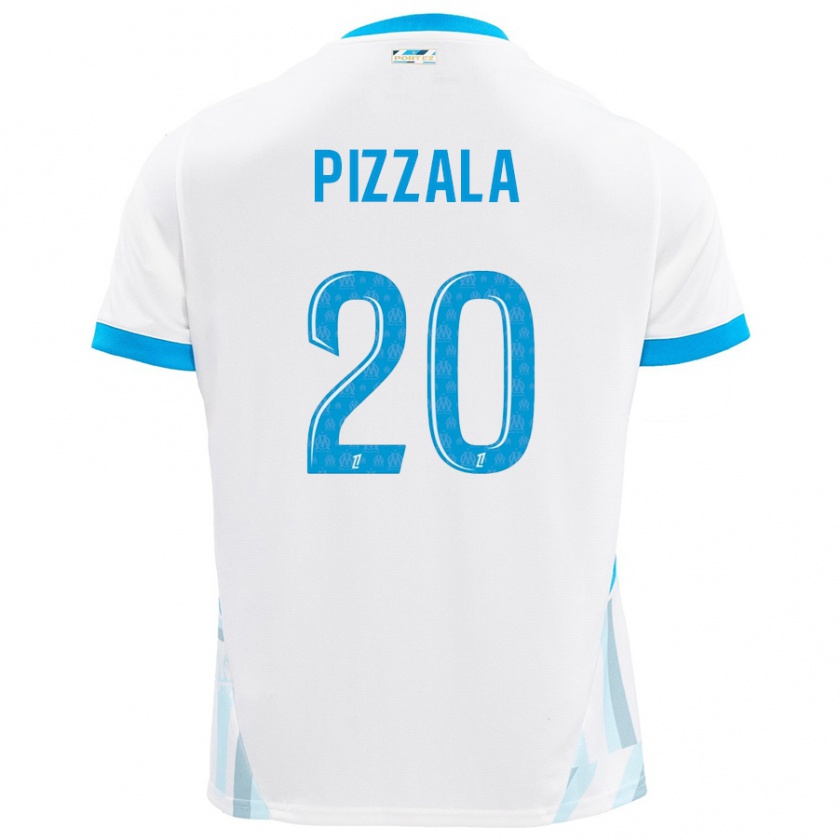 Kandiny Bambino Maglia Caroline Pizzala #20 Bianco Azzurro Kit Gara Home 2024/25 Maglietta