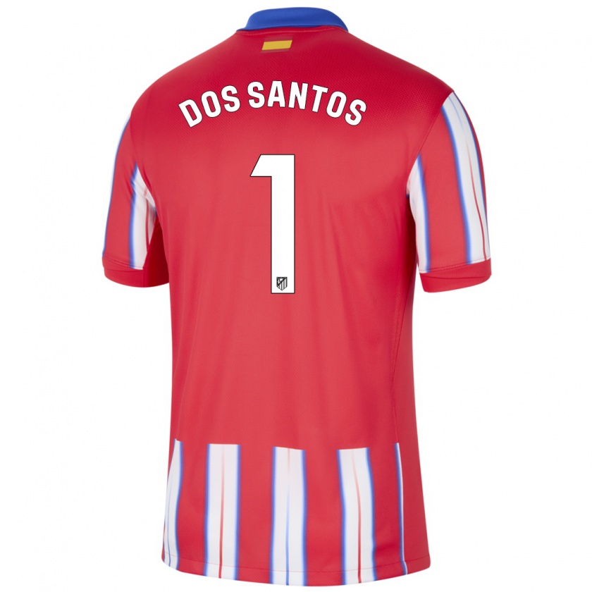 Kandiny Bambino Maglia Alex Dos Santos #1 Rosso Bianco Blu Kit Gara Home 2024/25 Maglietta