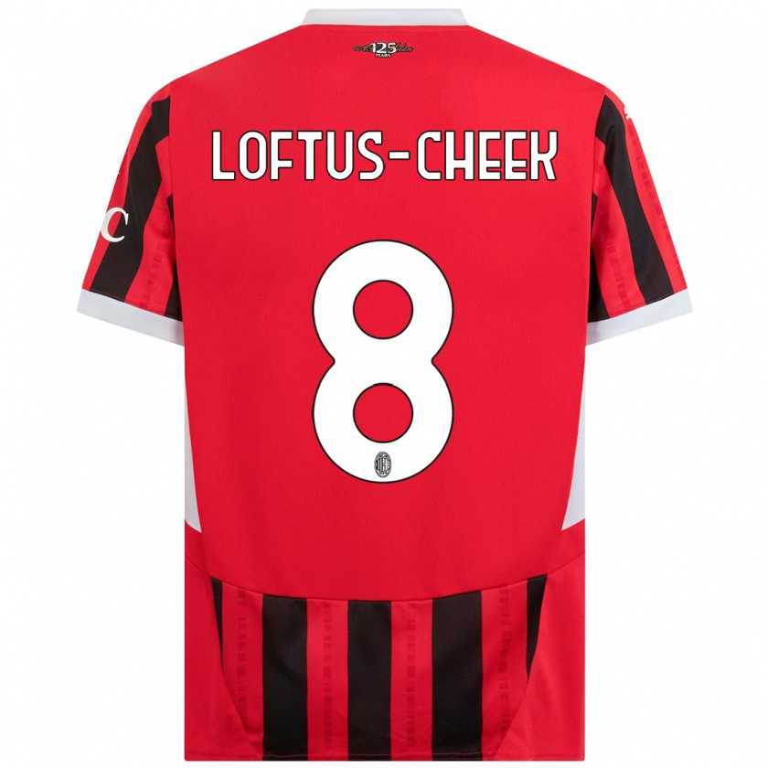 Kandiny Kinderen Ruben Loftus-Cheek #8 Rood Zwart Thuisshirt Thuistenue 2024/25 T-Shirt