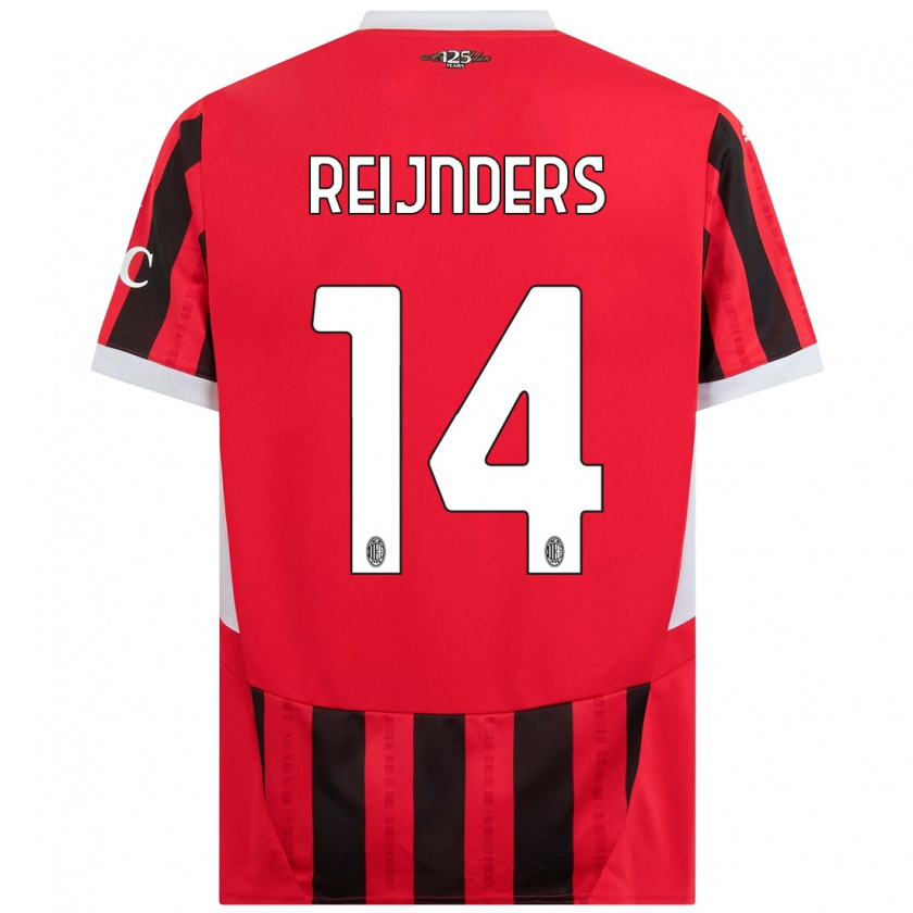 Kandiny Kinderen Tijjani Reijnders #14 Rood Zwart Thuisshirt Thuistenue 2024/25 T-Shirt