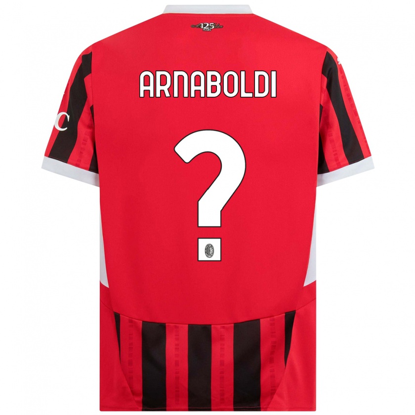 Kandiny Bambino Maglia Pietro Arnaboldi #0 Rosso Nero Kit Gara Home 2024/25 Maglietta