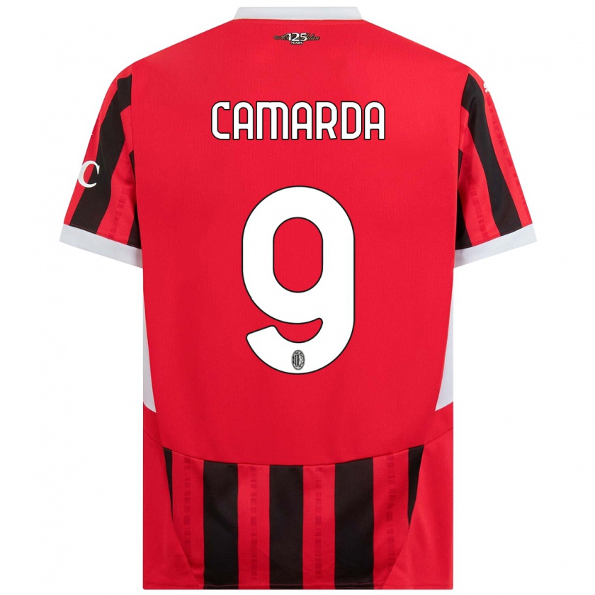 Kandiny Kinderen Francesco Camarda #9 Rood Zwart Thuisshirt Thuistenue 2024/25 T-Shirt