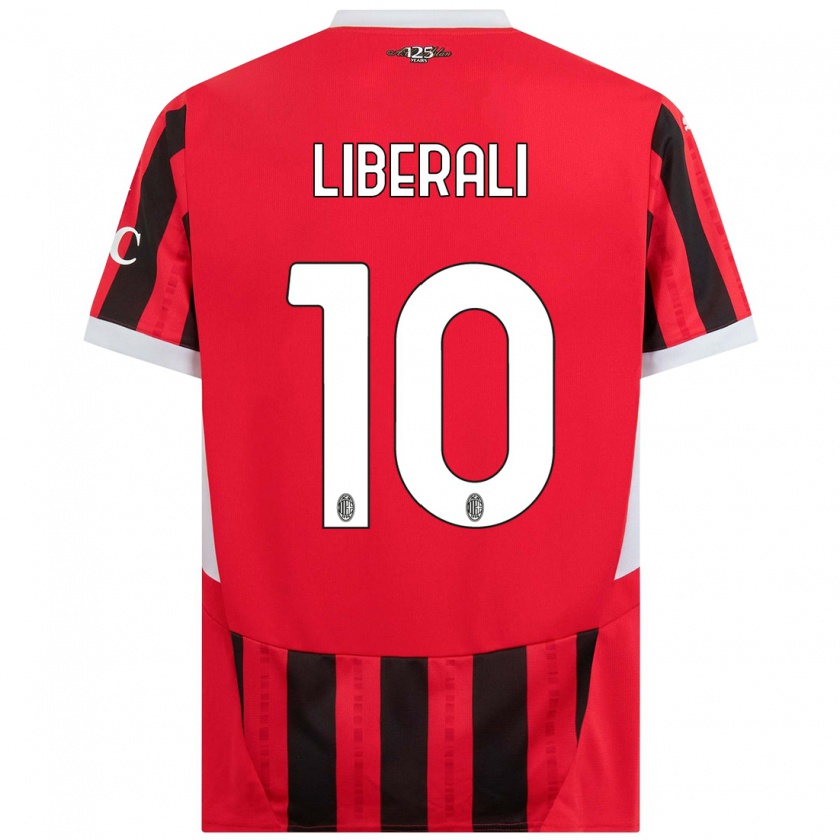 Kandiny Bambino Maglia Mattia Liberali #10 Rosso Nero Kit Gara Home 2024/25 Maglietta