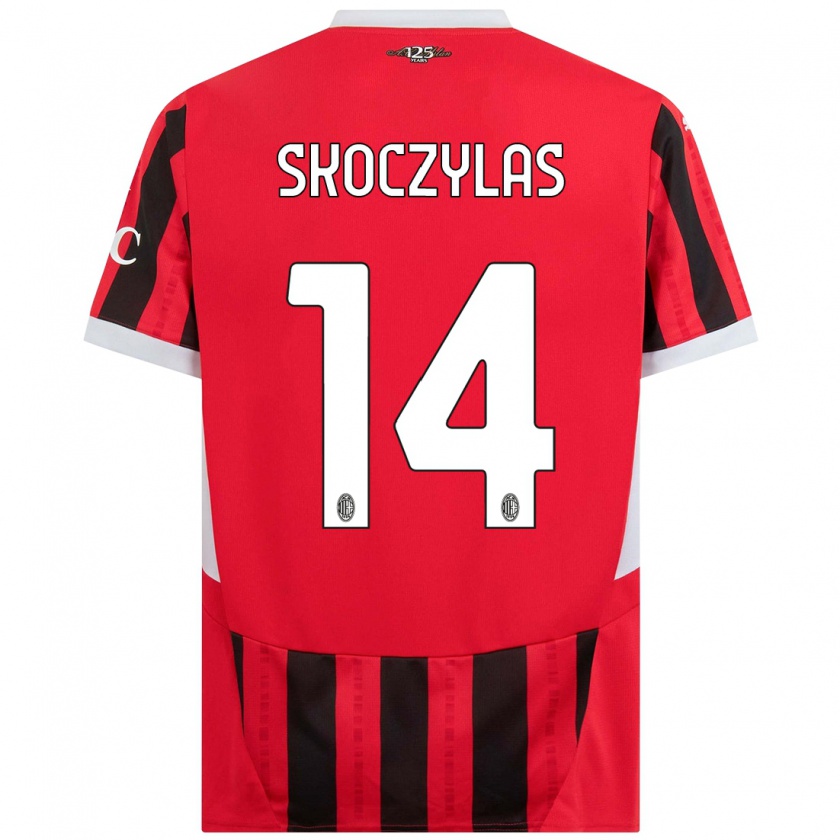 Kandiny Kinderen Mateusz Skoczylas #14 Rood Zwart Thuisshirt Thuistenue 2024/25 T-Shirt