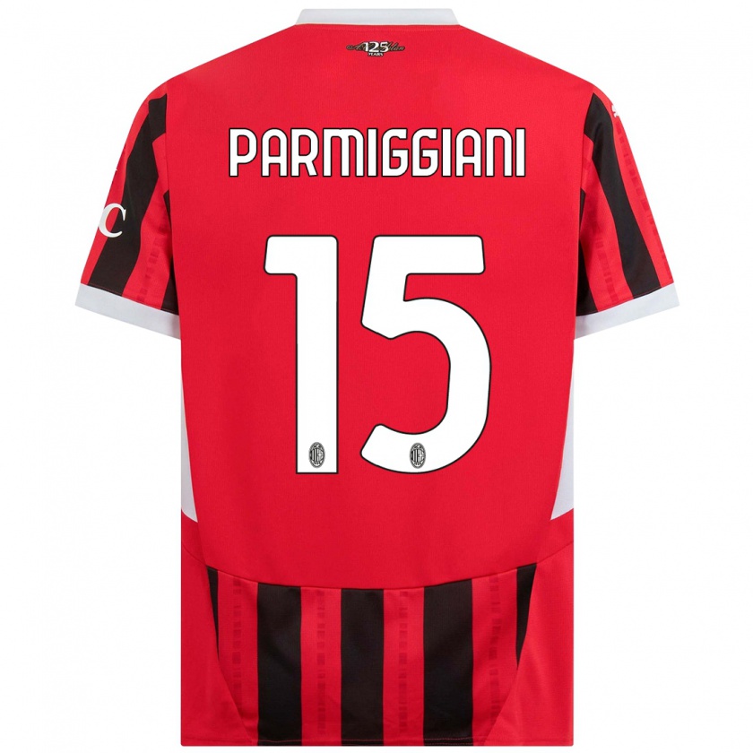 Kandiny Kinder Pietro Parmiggiani #15 Rot Schwarz Heimtrikot Trikot 2024/25 T-Shirt Österreich