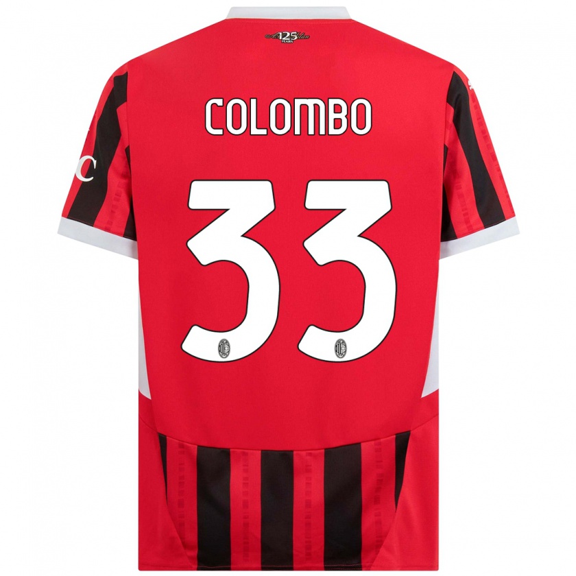 Kandiny Bambino Maglia Federico Colombo #33 Rosso Nero Kit Gara Home 2024/25 Maglietta