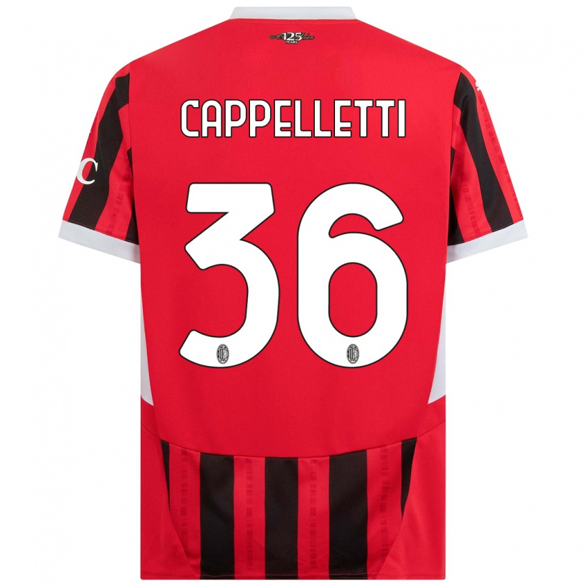 Kandiny Bambino Maglia Mattia Cappelletti #36 Rosso Nero Kit Gara Home 2024/25 Maglietta