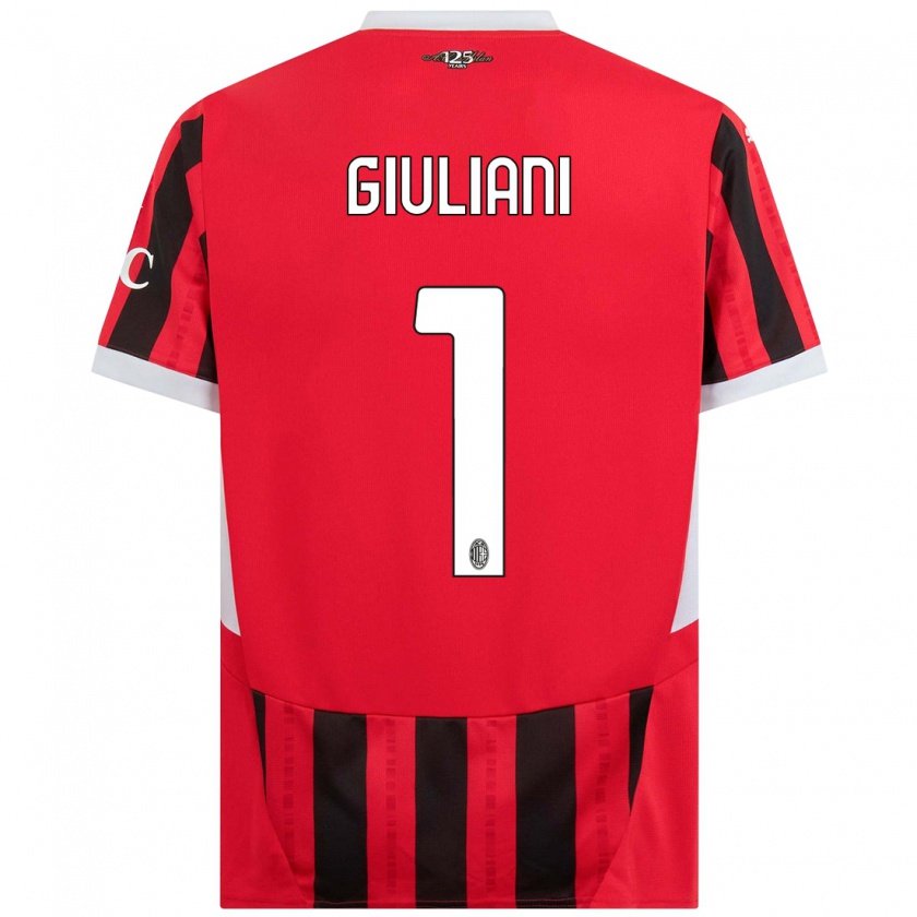 Kandiny Bambino Maglia Laura Giuliani #1 Rosso Nero Kit Gara Home 2024/25 Maglietta