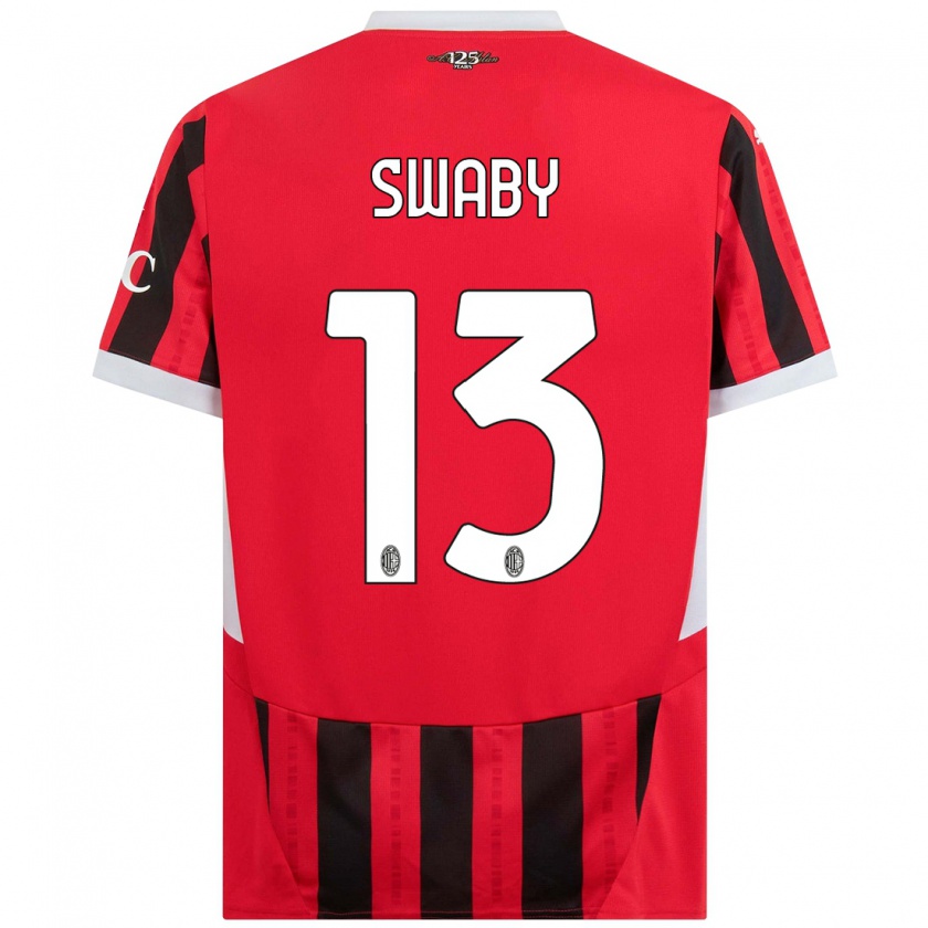 Kandiny Bambino Maglia Allyson Swaby #13 Rosso Nero Kit Gara Home 2024/25 Maglietta