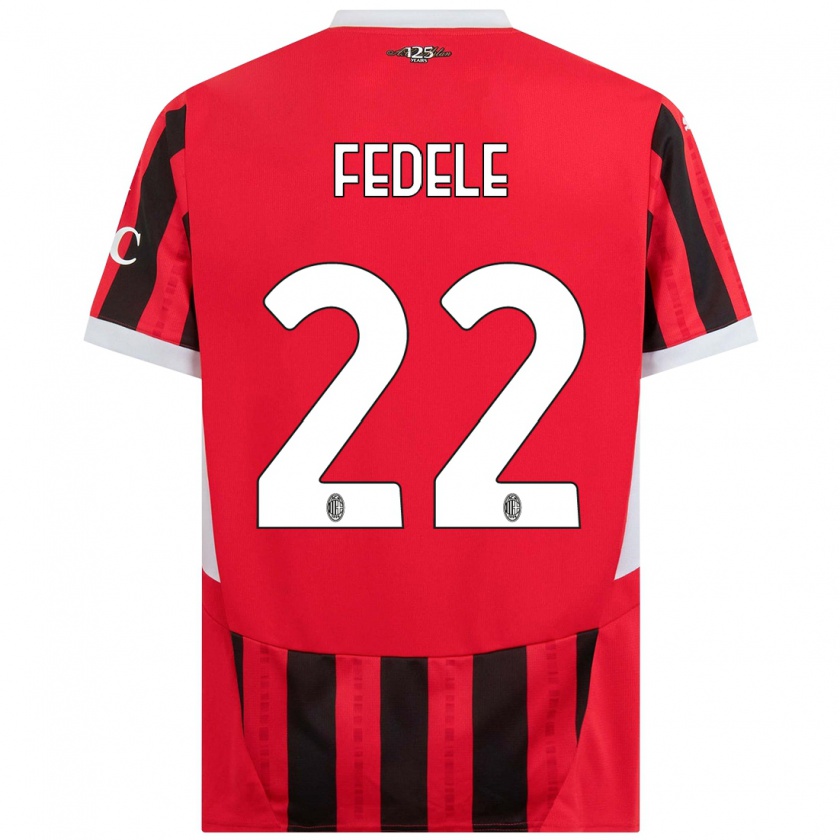 Kandiny Bambino Maglia Noemi Fedele #22 Rosso Nero Kit Gara Home 2024/25 Maglietta