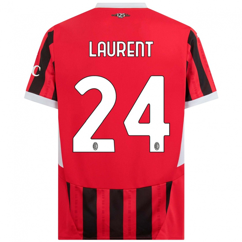 Kandiny Bambino Maglia Emelyne Laurent #24 Rosso Nero Kit Gara Home 2024/25 Maglietta