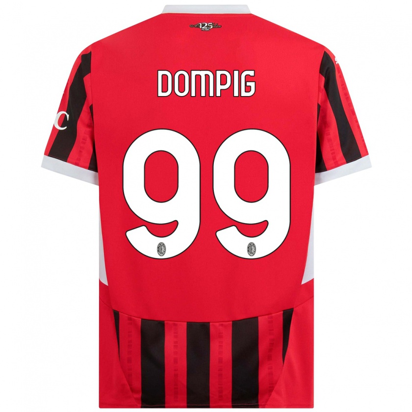 Kandiny Bambino Maglia Chanté Dompig #99 Rosso Nero Kit Gara Home 2024/25 Maglietta