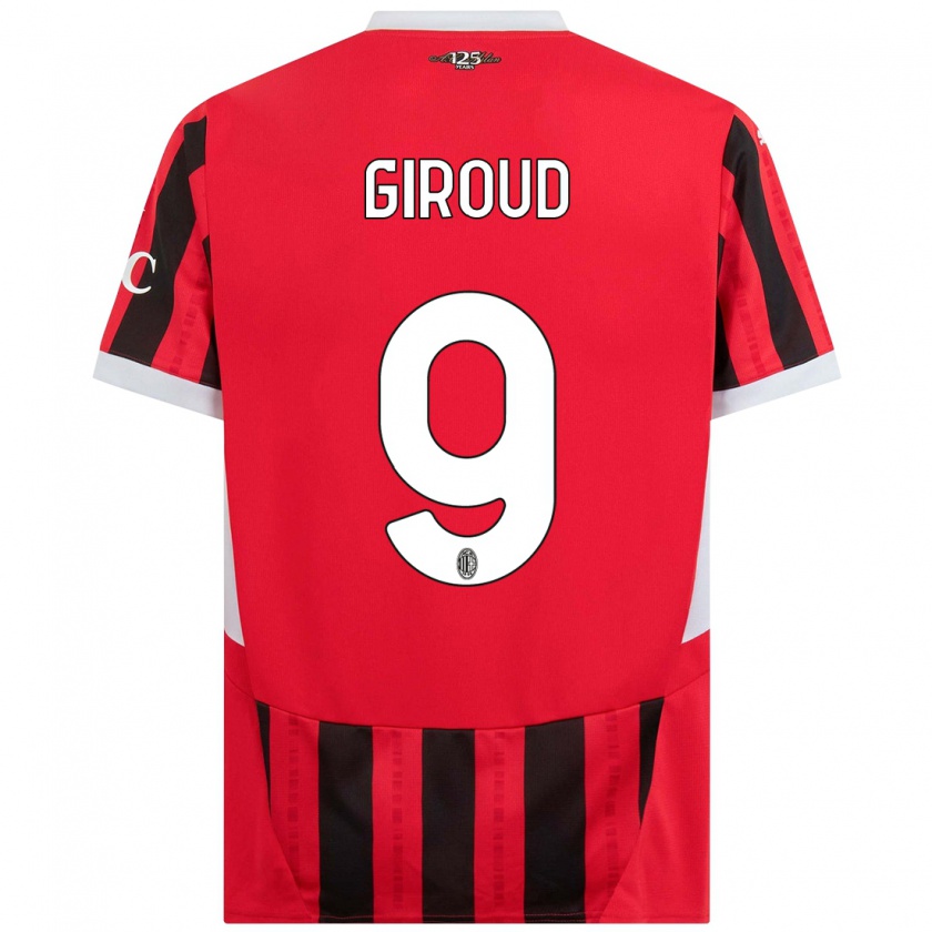 Kandiny Kinderen Olivier Giroud #9 Rood Zwart Thuisshirt Thuistenue 2024/25 T-Shirt