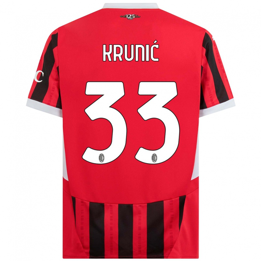 Kandiny Kinderen Rade Krunic #33 Rood Zwart Thuisshirt Thuistenue 2024/25 T-Shirt