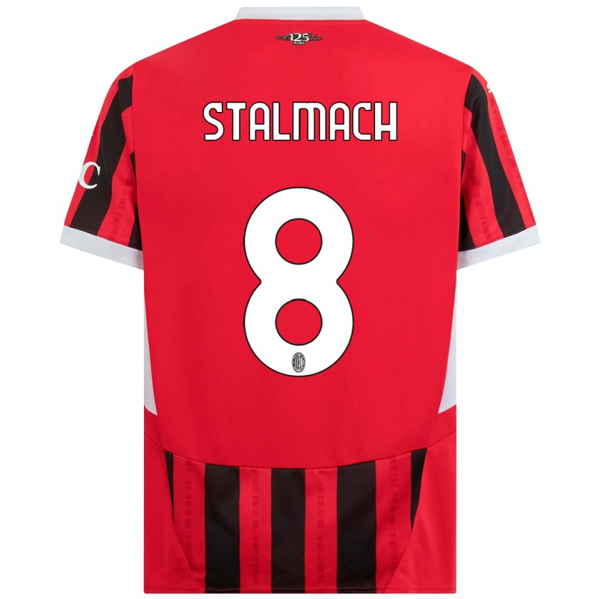 Kandiny Kinderen Dariusz Stalmach #8 Rood Zwart Thuisshirt Thuistenue 2024/25 T-Shirt