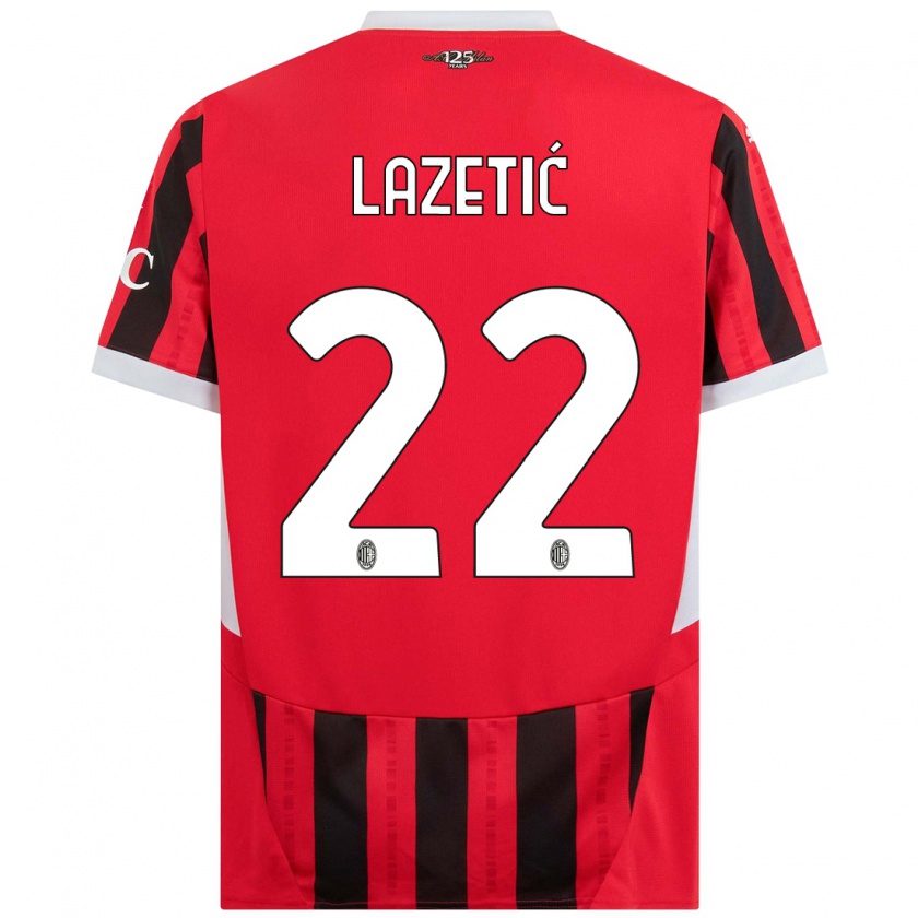 Kandiny Bambino Maglia Marko Lazetic #22 Rosso Nero Kit Gara Home 2024/25 Maglietta