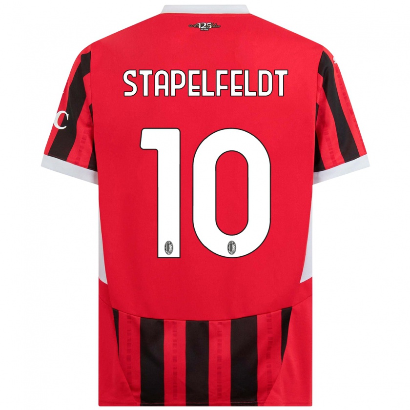 Kandiny Kinder Nina Stapelfeldt #10 Rot Schwarz Heimtrikot Trikot 2024/25 T-Shirt Österreich