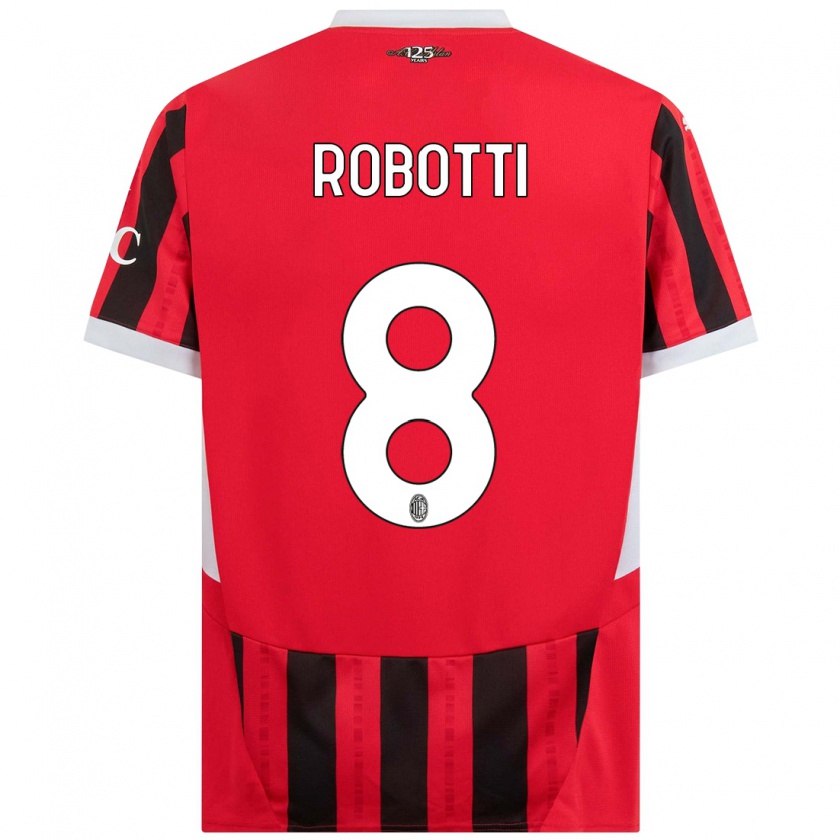 Kandiny Kinderen Giovanni Robotti #8 Rood Zwart Thuisshirt Thuistenue 2024/25 T-Shirt