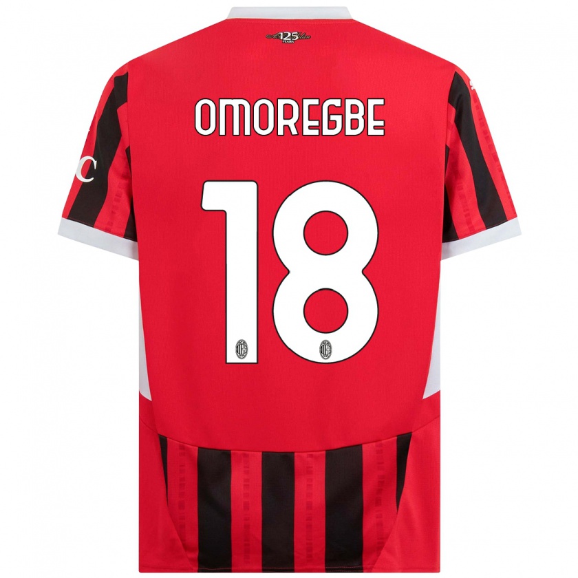 Kandiny Bambino Maglia Bob Murphy Omoregbe #18 Rosso Nero Kit Gara Home 2024/25 Maglietta