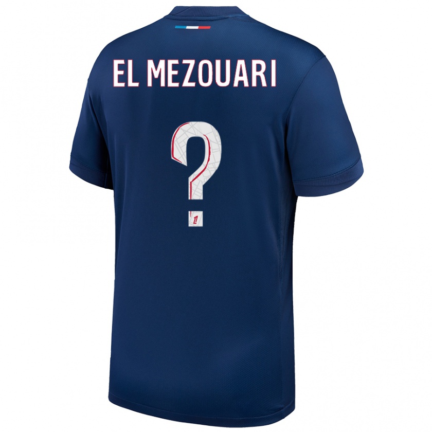 Kandiny Niño Camiseta Salah-Dine El Mezouari #0 Azul Marino Blanco 1ª Equipación 2024/25 La Camisa México