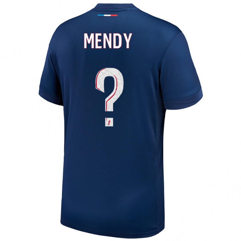 Kandiny Niño Camiseta Tony Mendy #0 Azul Marino Blanco 1ª Equipación 2024/25 La Camisa México