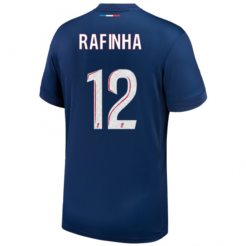 Kandiny Bambino Maglia Rafinha #12 Blu Navy Bianco Kit Gara Home 2024/25 Maglietta