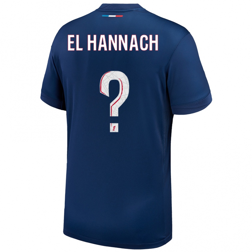 Kandiny Niño Camiseta Younes El Hannach #0 Azul Marino Blanco 1ª Equipación 2024/25 La Camisa México