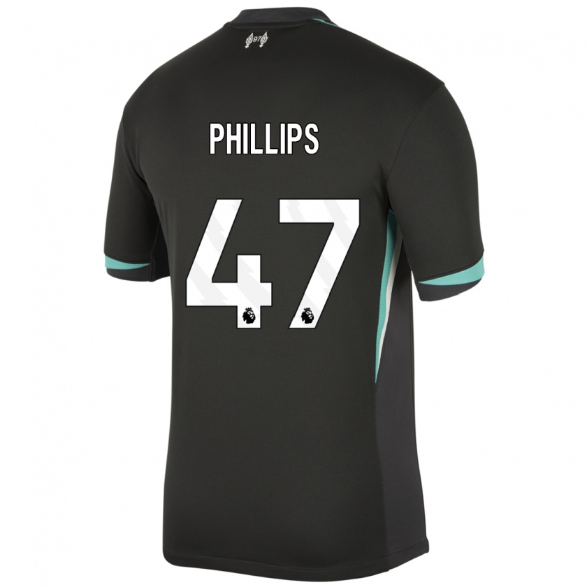 Kandiny Bambino Maglia Nathaniel Phillips #47 Nero Antracite Bianco Kit Gara Away 2024/25 Maglietta