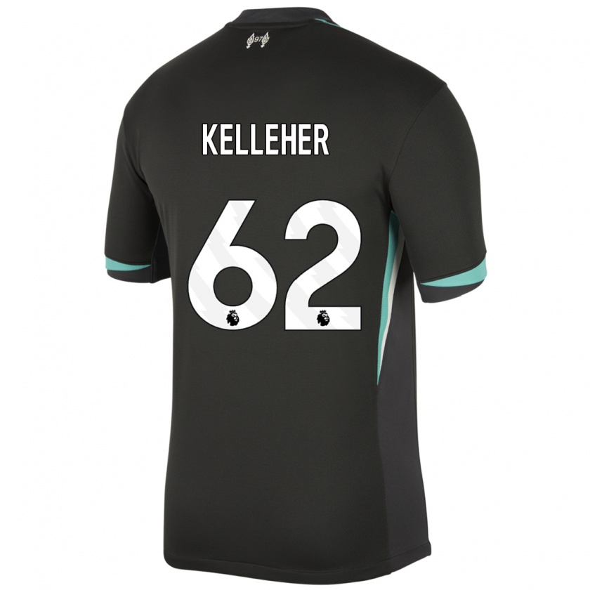 Kandiny Kinderen Caoimhín Kelleher #62 Zwart Antraciet Wit Uitshirt Uittenue 2024/25 T-Shirt