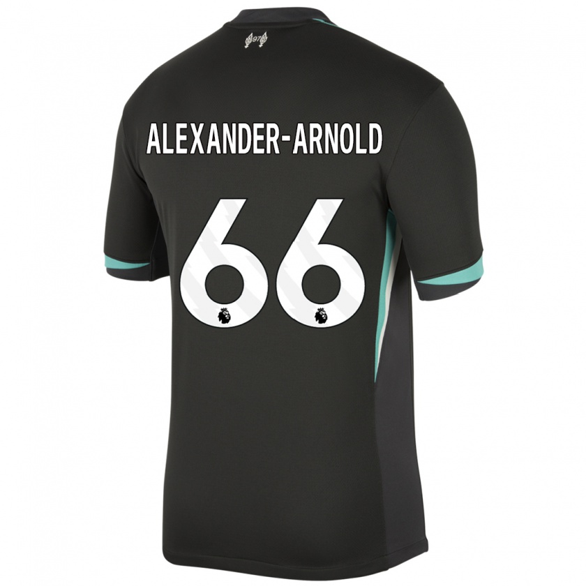 Kandiny Kinder Trent Alexander-Arnold #66 Schwarz Anthrazitweiß Auswärtstrikot Trikot 2024/25 T-Shirt Österreich