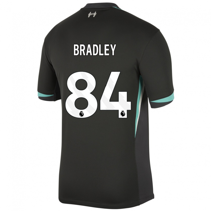 Kandiny Bambino Maglia Conor Bradley #84 Nero Antracite Bianco Kit Gara Away 2024/25 Maglietta