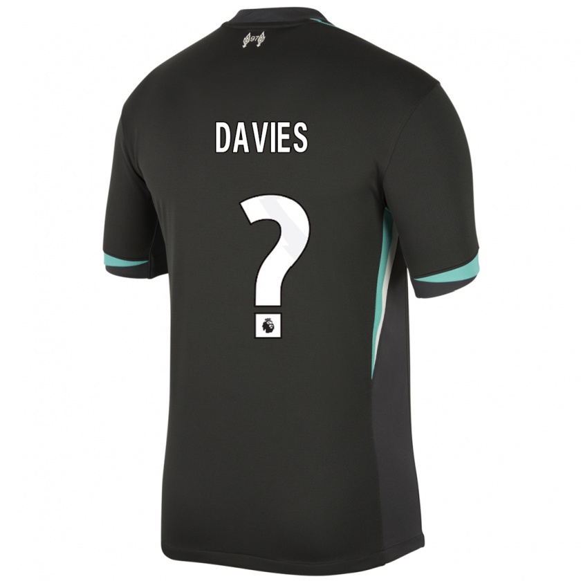 Kandiny Niño Camiseta Harvey Davies #0 Negro Antracita Blanco 2ª Equipación 2024/25 La Camisa