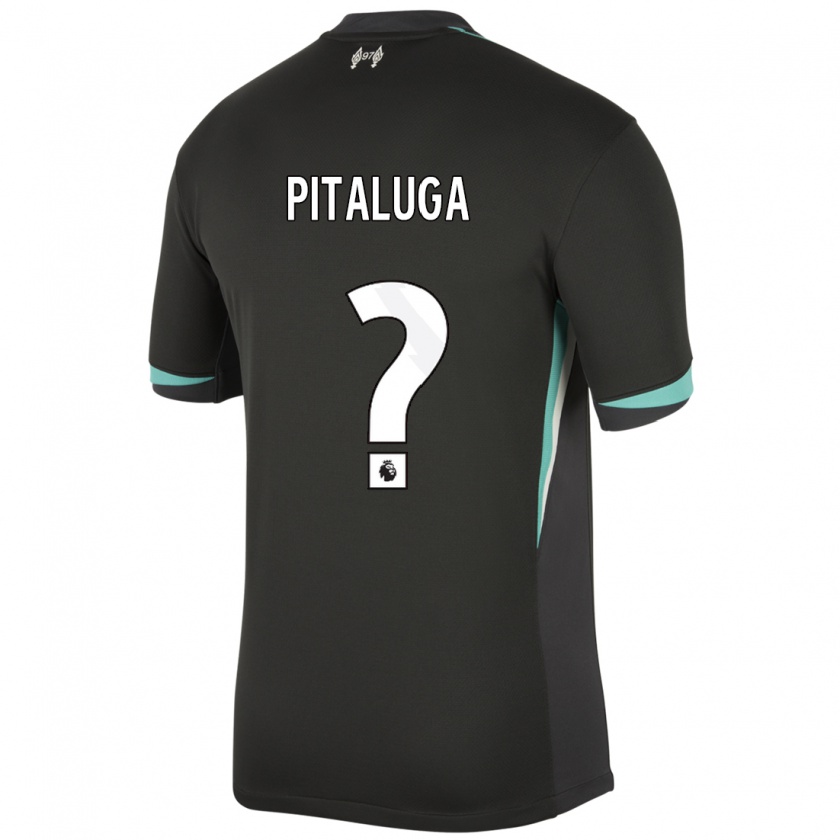 Kandiny Niño Camiseta Marcelo Pitaluga #0 Negro Antracita Blanco 2ª Equipación 2024/25 La Camisa