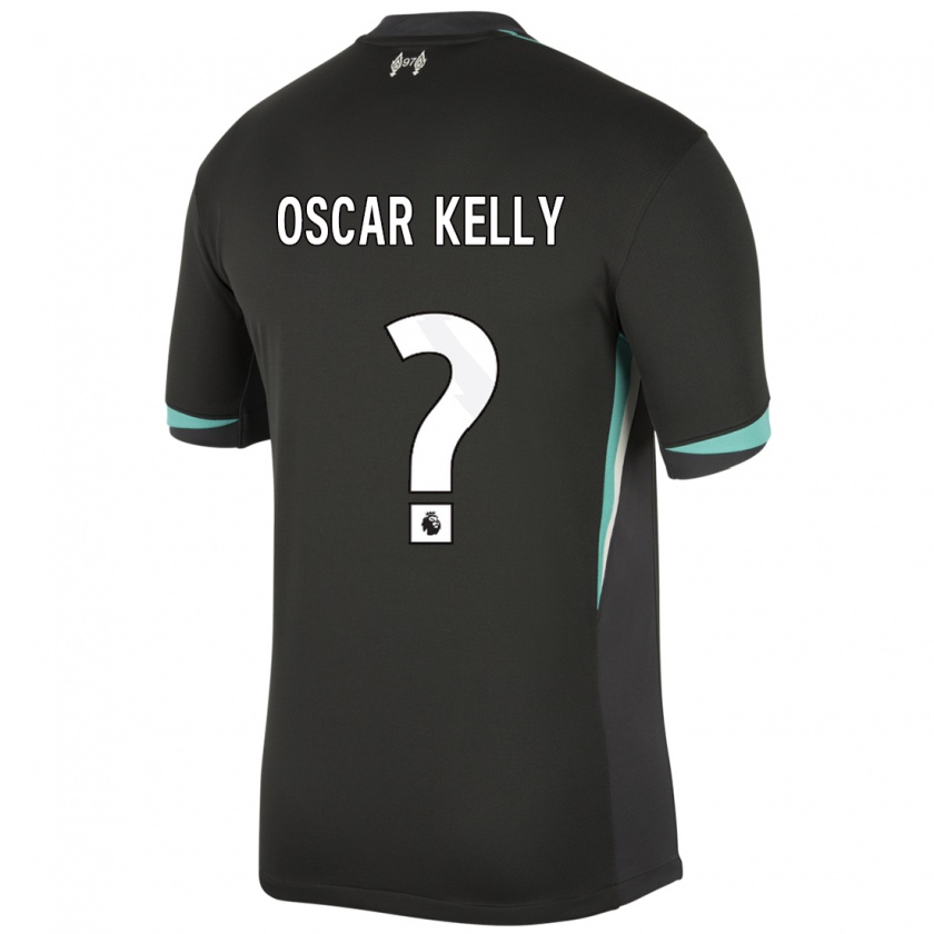 Kandiny Bambino Maglia Oscar Kelly #0 Nero Antracite Bianco Kit Gara Away 2024/25 Maglietta