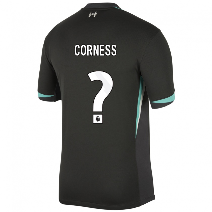 Kandiny Niño Camiseta Dominic Corness #0 Negro Antracita Blanco 2ª Equipación 2024/25 La Camisa