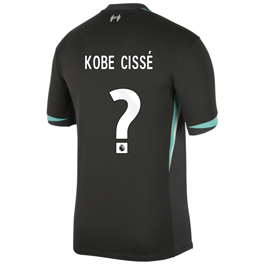 Kandiny Niño Camiseta Prince Kobe Cissé #0 Negro Antracita Blanco 2ª Equipación 2024/25 La Camisa