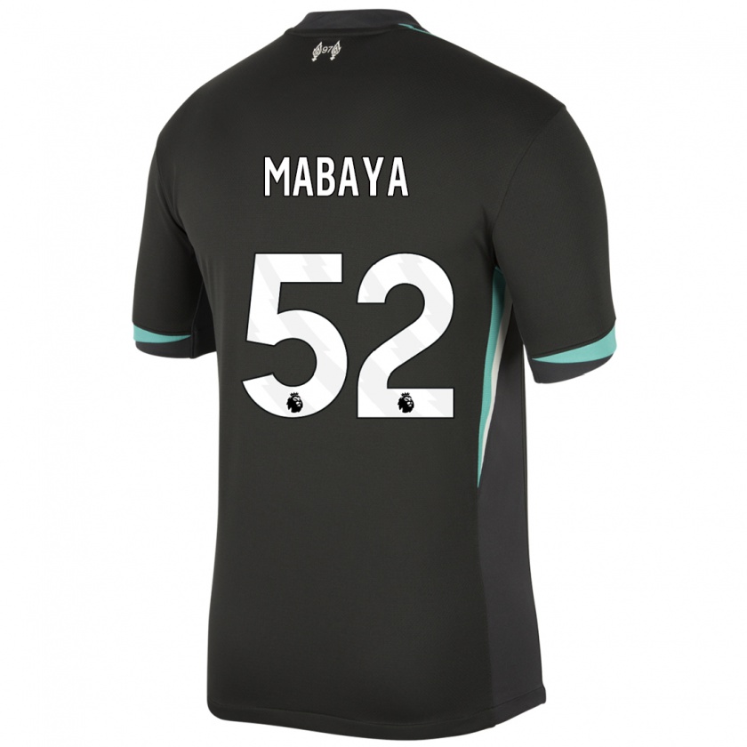 Kandiny Bambino Maglia Isaac Mabaya #52 Nero Antracite Bianco Kit Gara Away 2024/25 Maglietta