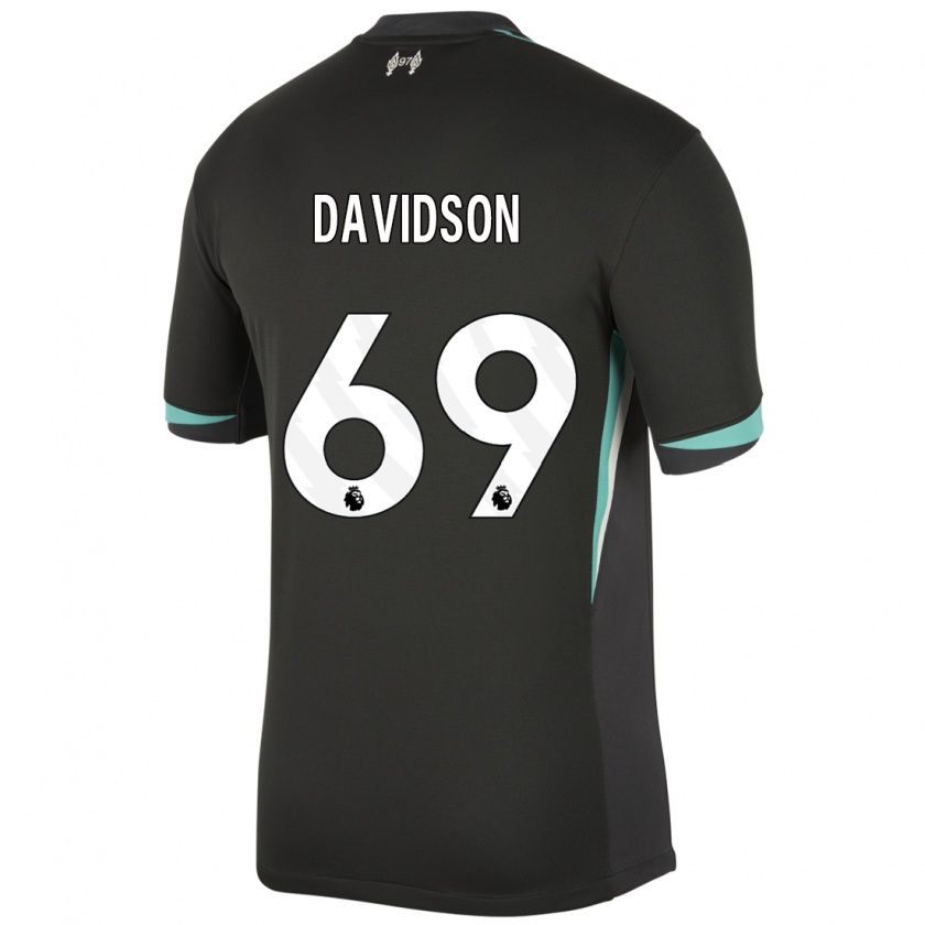 Kandiny Niño Camiseta Josh Davidson #69 Negro Antracita Blanco 2ª Equipación 2024/25 La Camisa