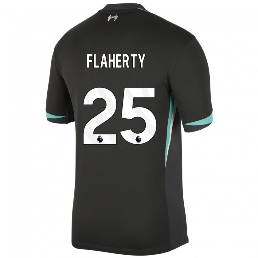 Kandiny Niño Camiseta Gilly Flaherty #25 Negro Antracita Blanco 2ª Equipación 2024/25 La Camisa