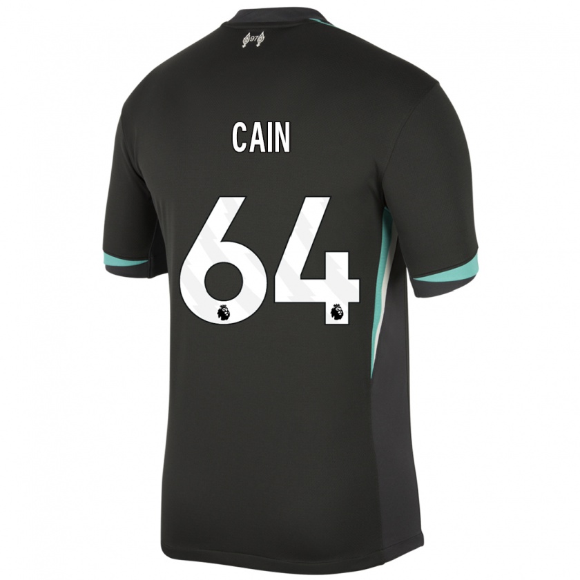 Kandiny Niño Camiseta Jake Cain #64 Negro Antracita Blanco 2ª Equipación 2024/25 La Camisa México